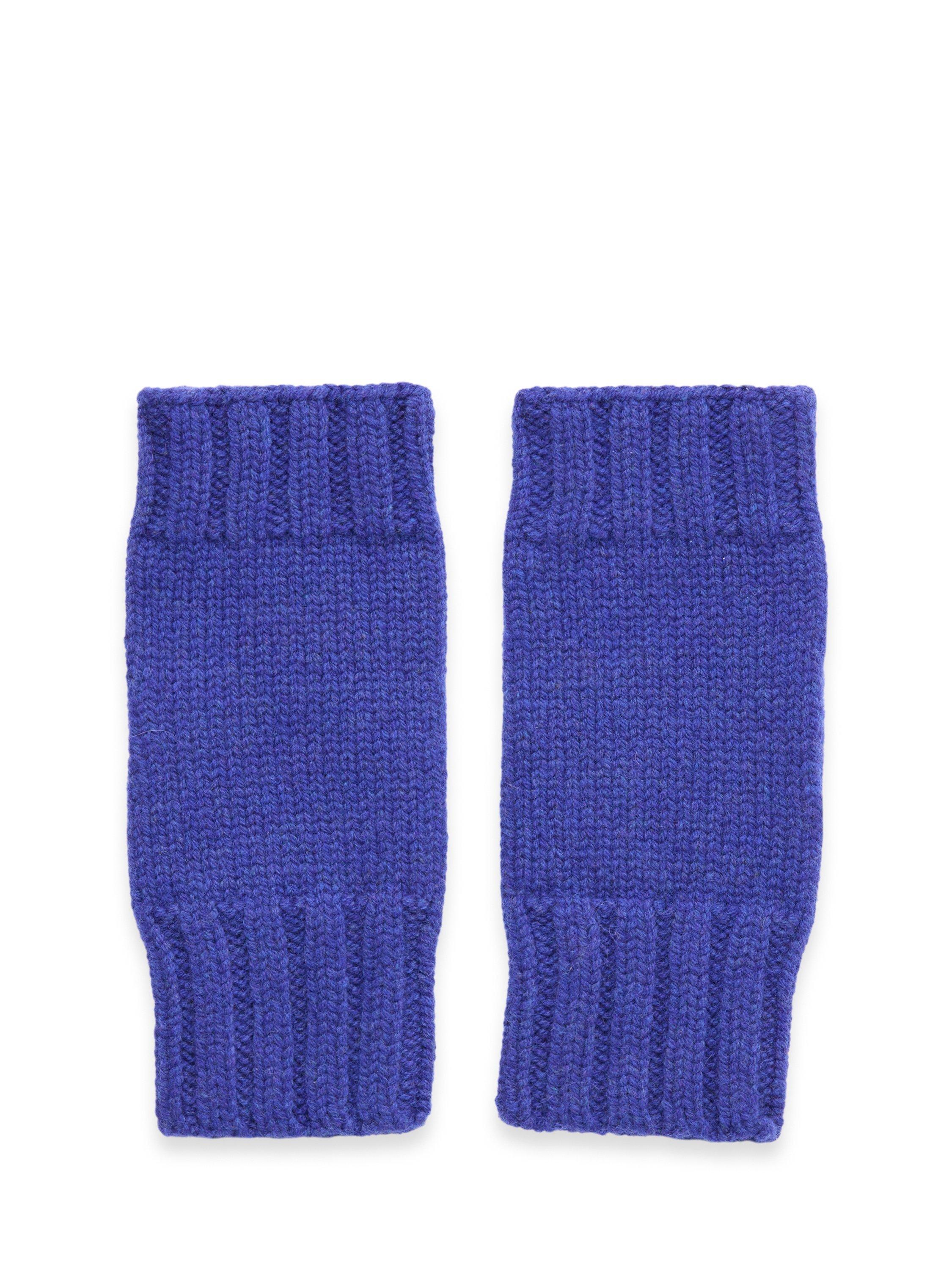Product image 1 of 2, which shows Celtic & Co. British Lambswool Rib Wristwarmer, Cobalt, One Size