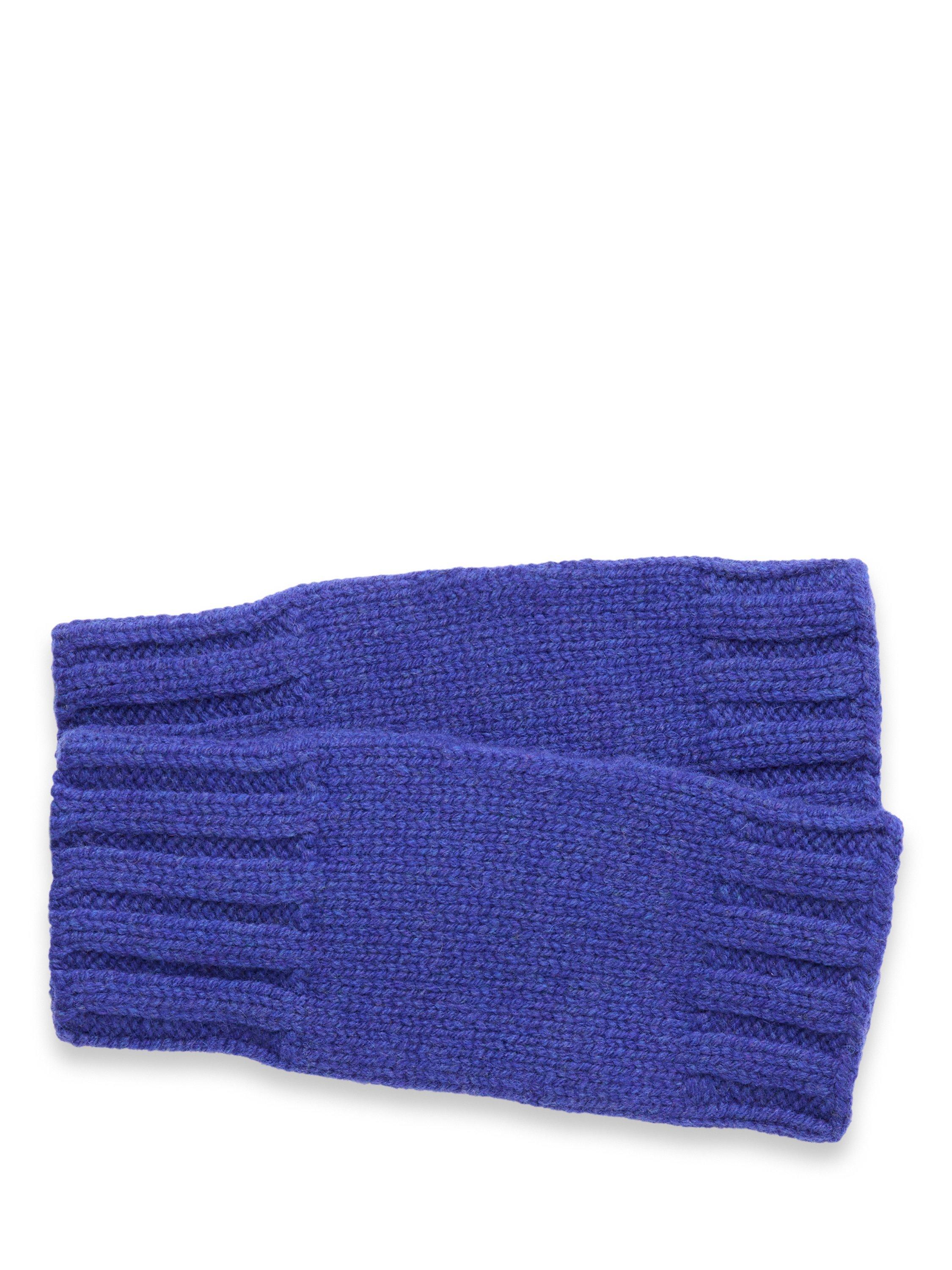 Product image 2 of 2, which shows Celtic & Co. British Lambswool Rib Wristwarmer, Cobalt, One Size