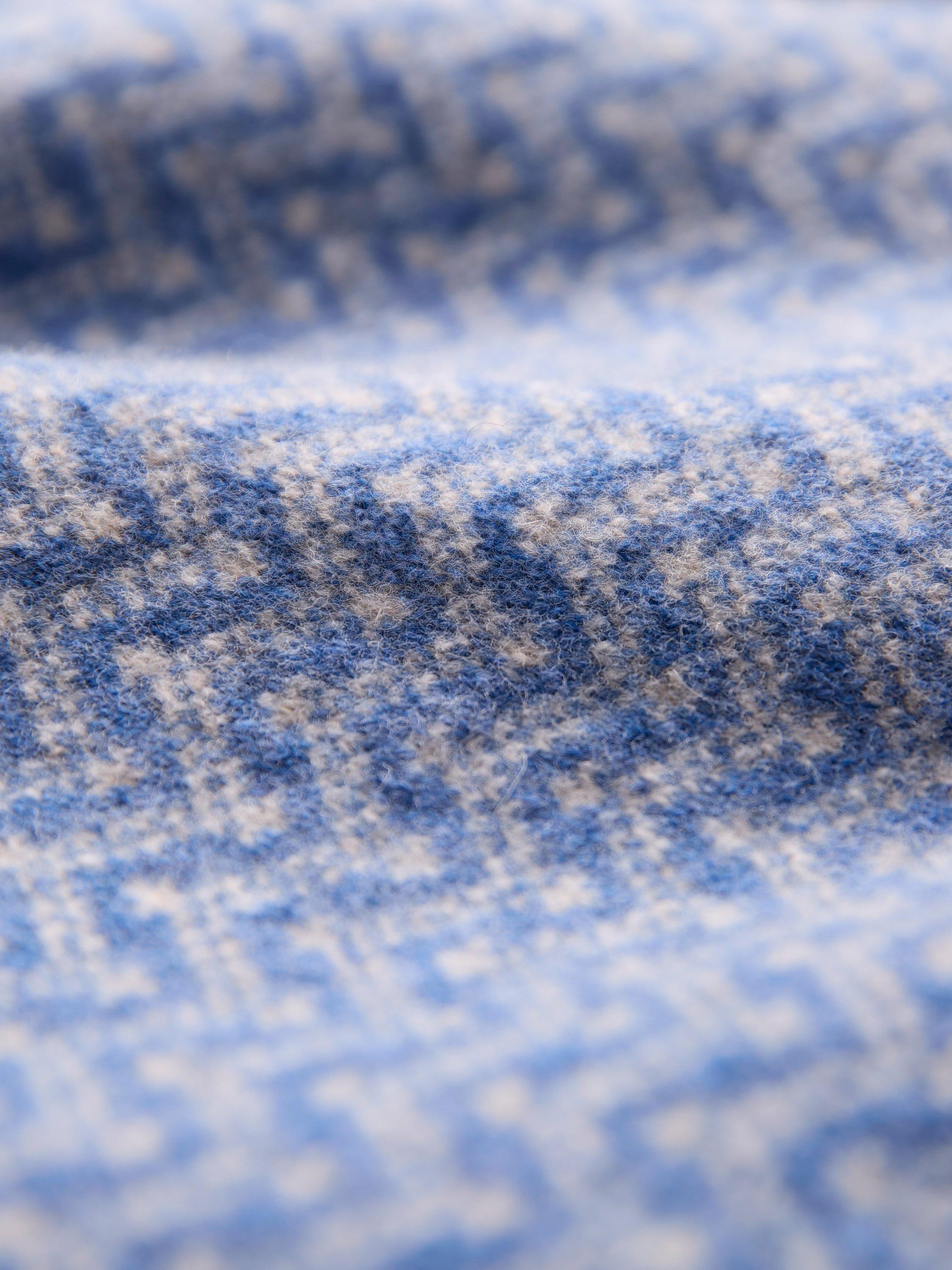 Product image 4 of 4, which shows Celtic & Co. Ripple Fair Isle Pure Wool Beanie Hat, Cornflower Blue, One Size