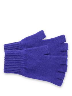 Celtic & Co. Pure Wool Fingerless Gloves, Blue Ink