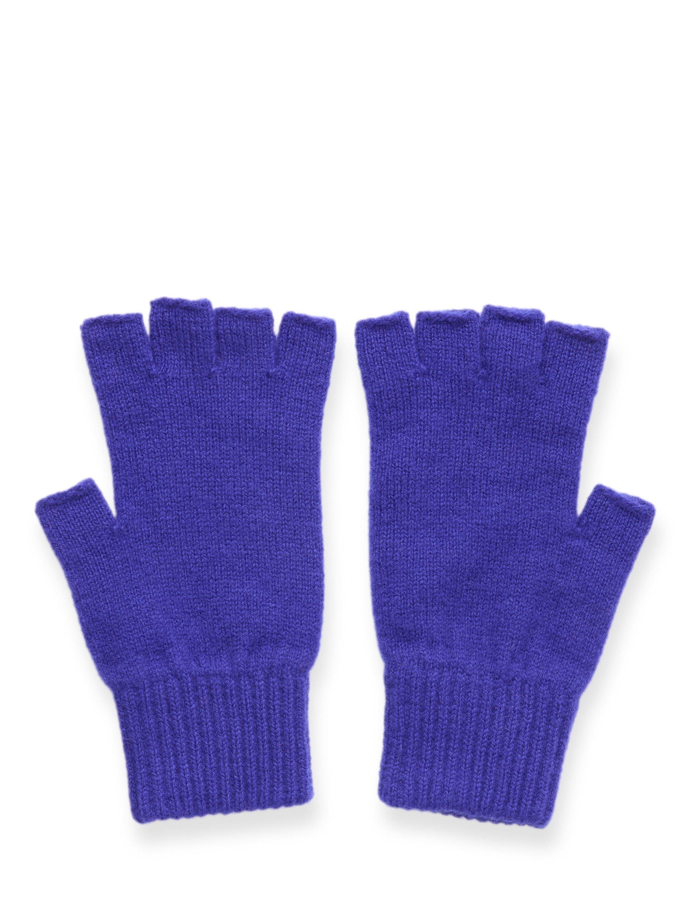 Product image 2 of 2, which shows Celtic & Co. Pure Wool Fingerless Gloves, Blue Ink, One Size