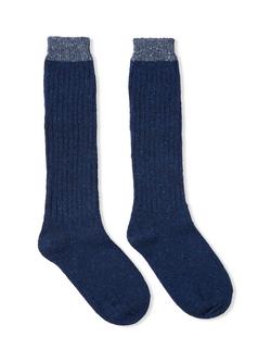 Celtic & Co.British Ladies' Donegal Boot Socks, Indigo/Navy