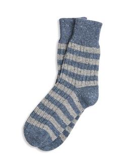 Celtic & Co. Stripe Wool Blend Socks, Indigo, Indigo