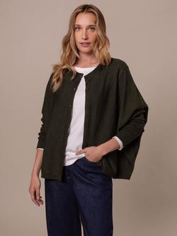 Celtic & Co. Fine Knit Pure Merino Wool Cardigan, Olive, Olive