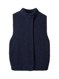 Celtic & Co. Open Neck Pure Wool Waistcoat, Dark Navy