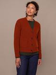 Celtic & Co. Boxy Pure Wool V-Neck Cardigan, Rust