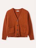 Celtic & Co. Boxy Pure Wool V-Neck Cardigan, Rust