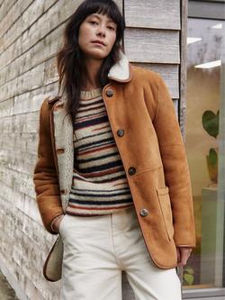 Celtic & Co. Reversible Button Through Sheepskin Jacket - view 2, Whisky