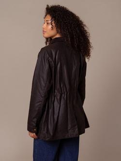 Celtic & Co. Zip Through Wax Cotton Jacket, Dark Brown - view 2, Dark Brown