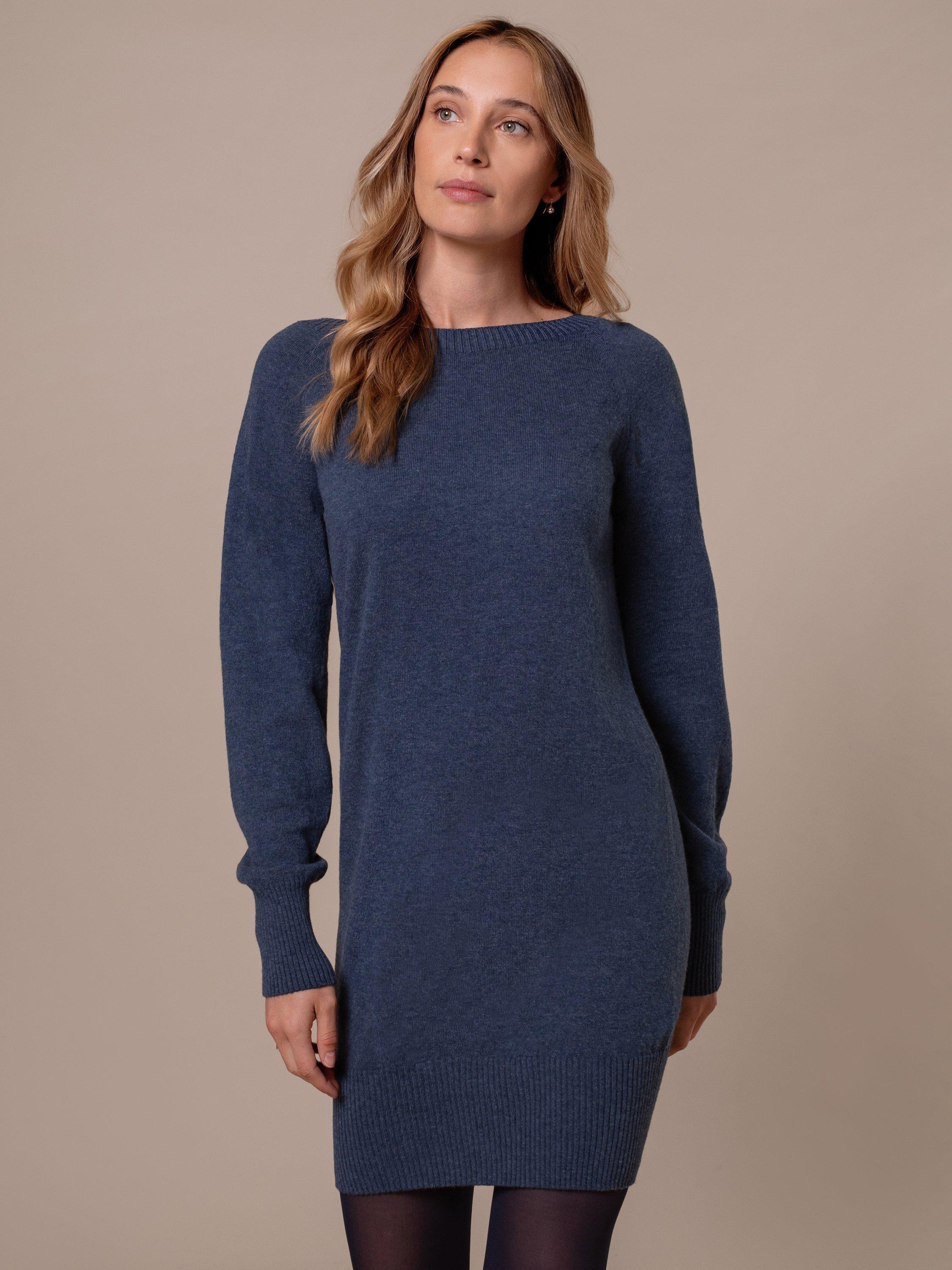 Product image 1 of 5, which shows Celtic & Co. Knee Length Wool Slouch Dress, Denim, XS