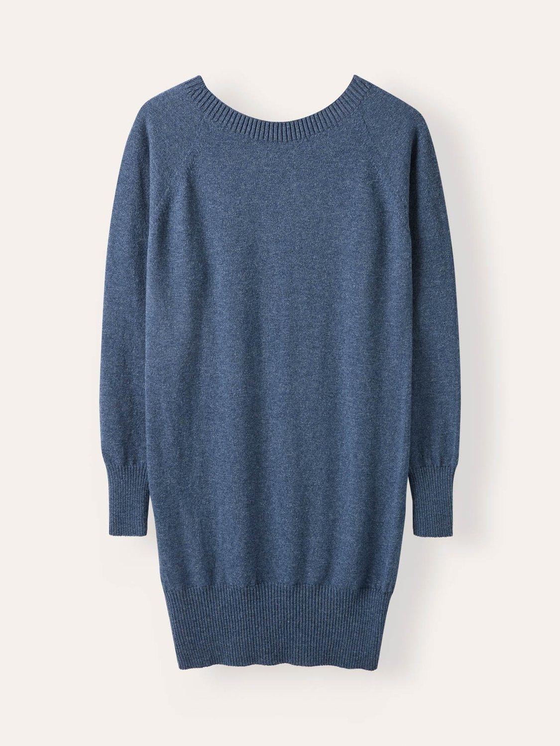Product image 2 of 5, which shows Celtic & Co. Knee Length Wool Slouch Dress, Denim, XS