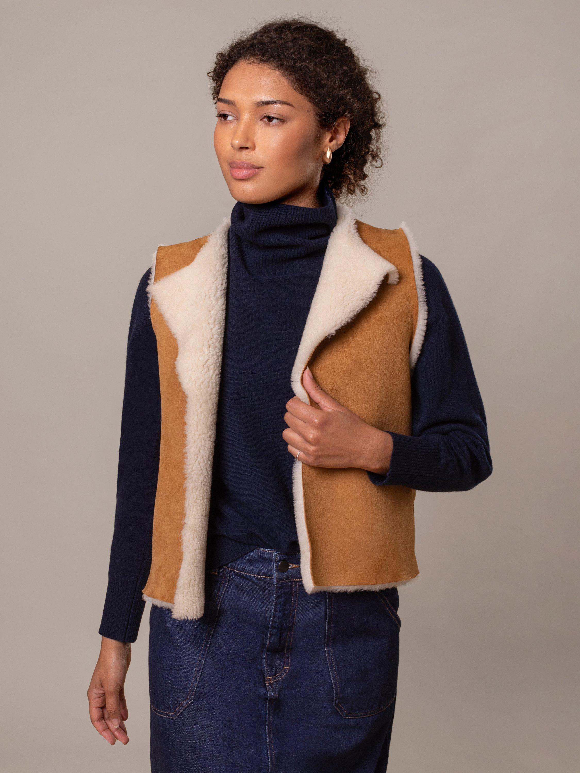 Product image 2 of 6, which shows Celtic & Co. Crew Neckline Gilet, Spice, XS-S