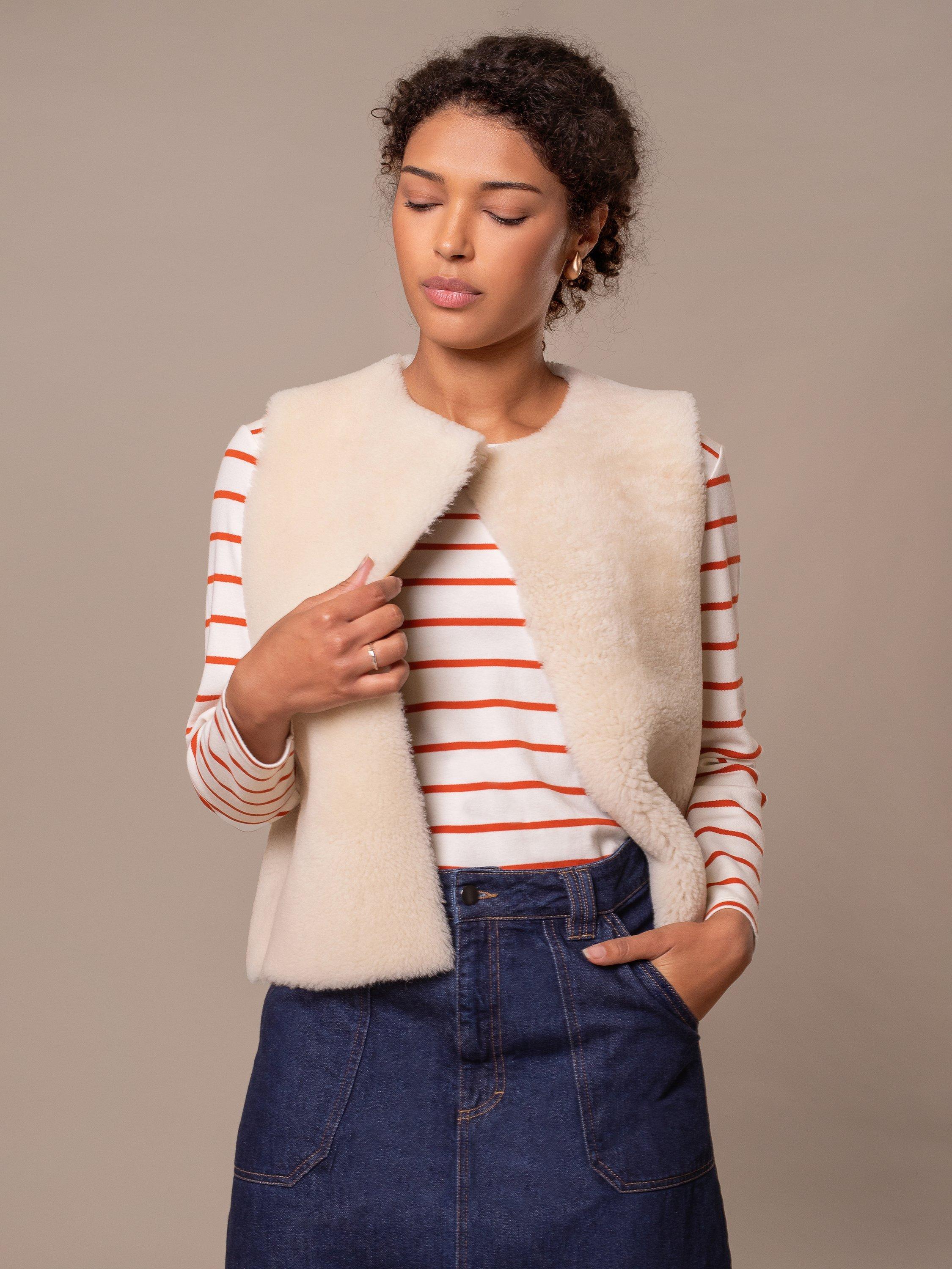 Product image 4 of 6, which shows Celtic & Co. Crew Neckline Gilet, Spice, XS-S