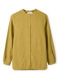 Celtic & Co. Buttoned Oversize Pleated Cotton Blouse