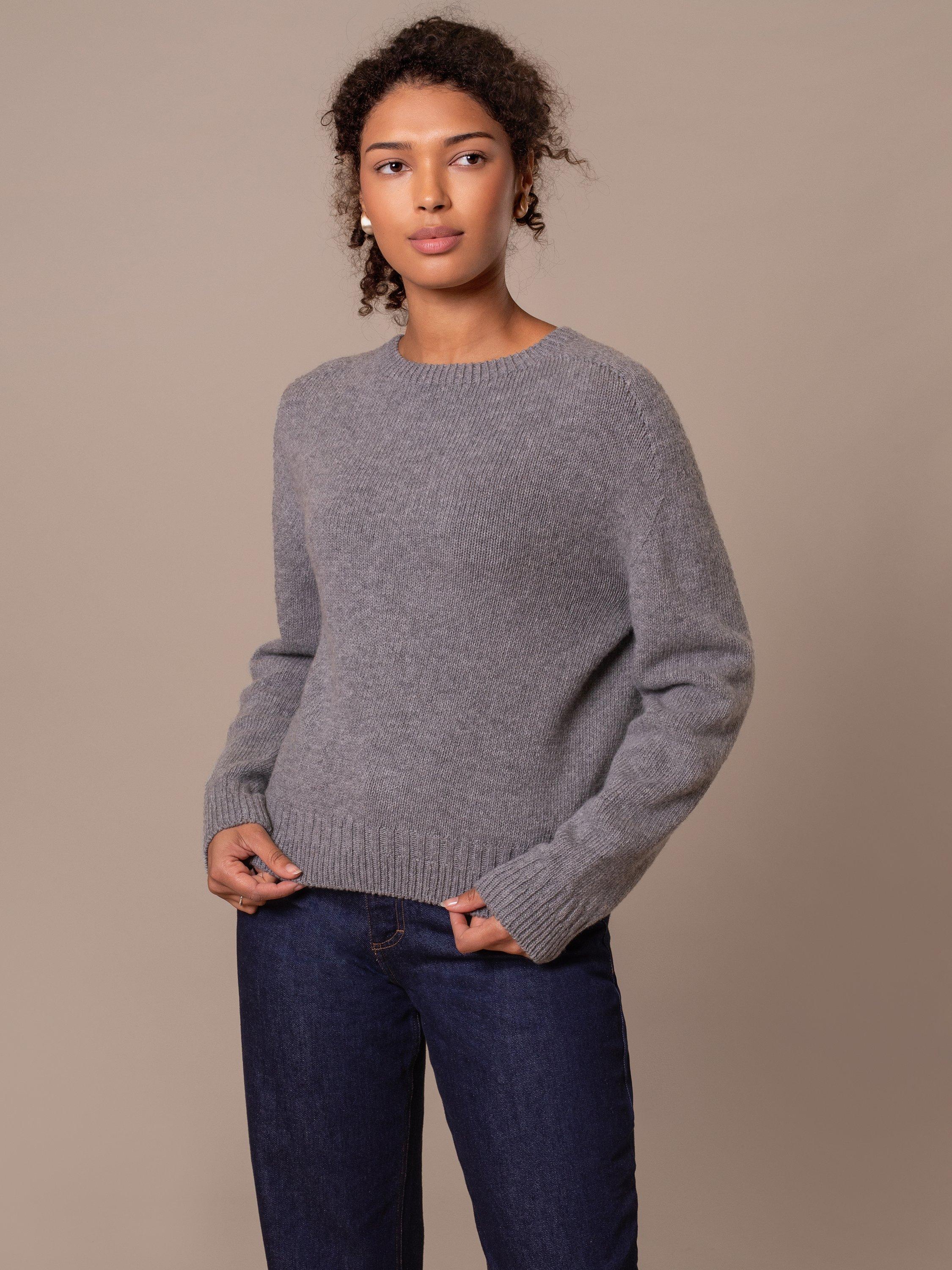 Product image 1 of 6, which shows Celtic & Co. Saddle Shoulder Pure Wool Jumper, Light Grey, XS