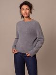 Celtic & Co. Saddle Shoulder Pure Wool Jumper, Light Grey