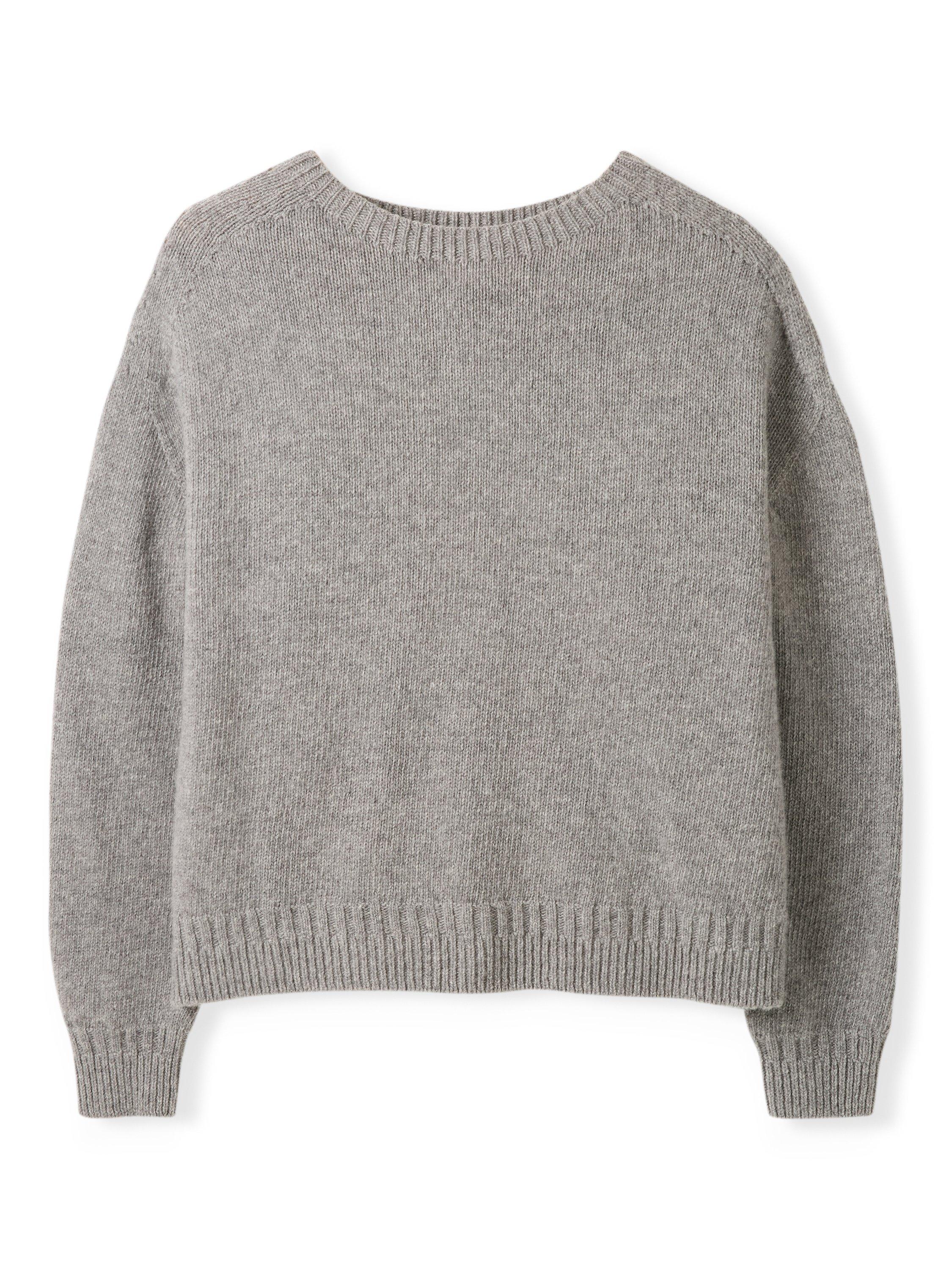 Product image 2 of 6, which shows Celtic & Co. Saddle Shoulder Pure Wool Jumper, Light Grey, XS