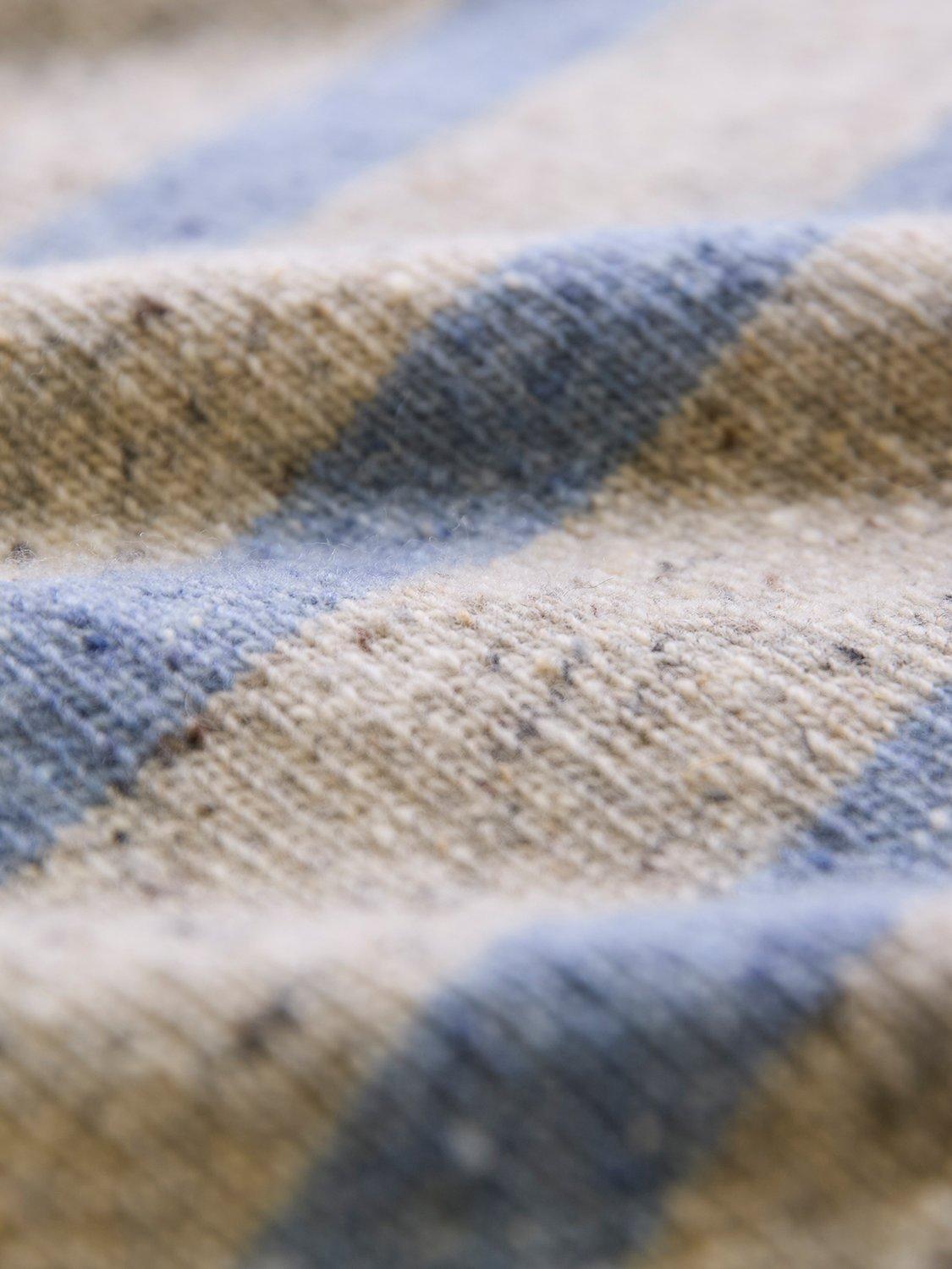 Product image 5 of 5, which shows Celtic & Co. Stripe Pure Wool Polo Jumper, Oatmeal, XS