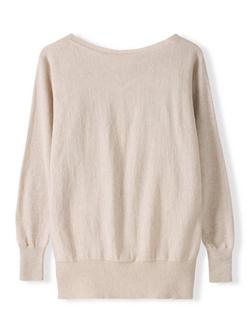 Celtic & Co. Slash Neck Pure Wool Jumper, Oatmeal - view 2, Oatmeal