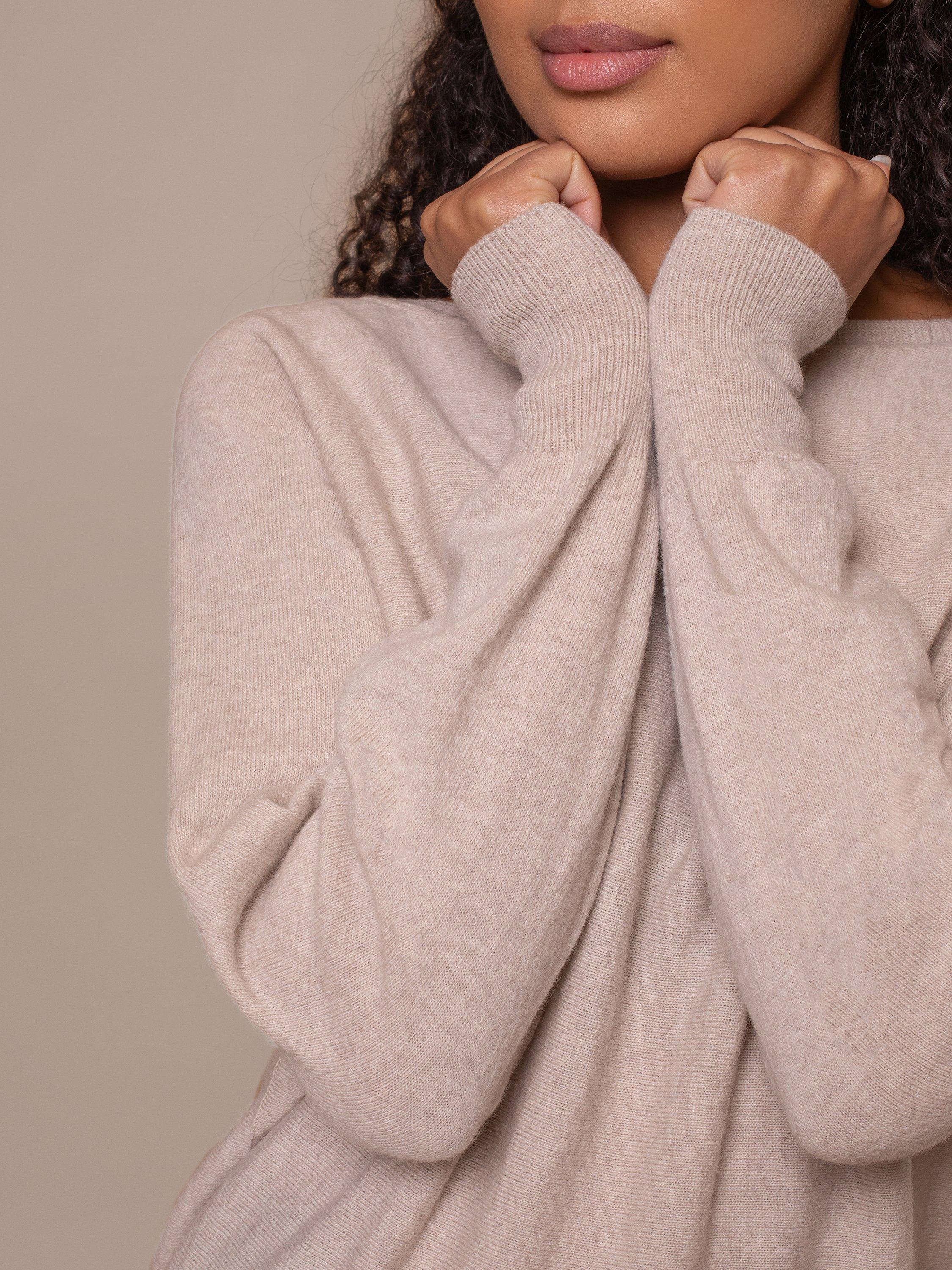 Product image 5 of 5, which shows Celtic & Co. Slash Neck Pure Wool Jumper, Oatmeal, XS