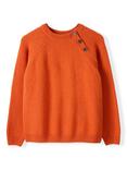 Celtic & Co. Button Neck Pure Wool Jumper, Burnt Orange