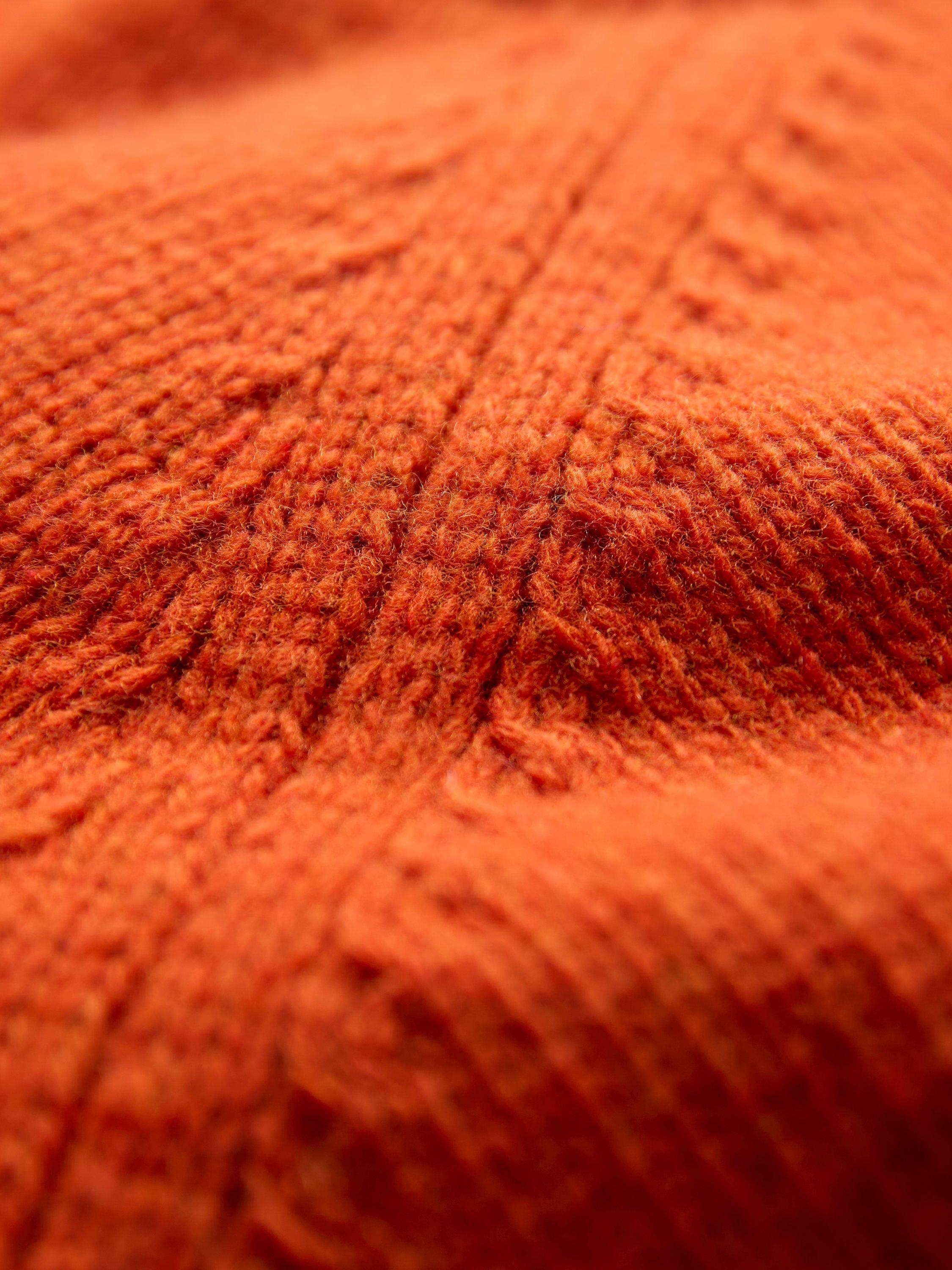 Product image 3 of 6, which shows Celtic & Co. Button Neck Pure Wool Jumper, Burnt Orange, XS