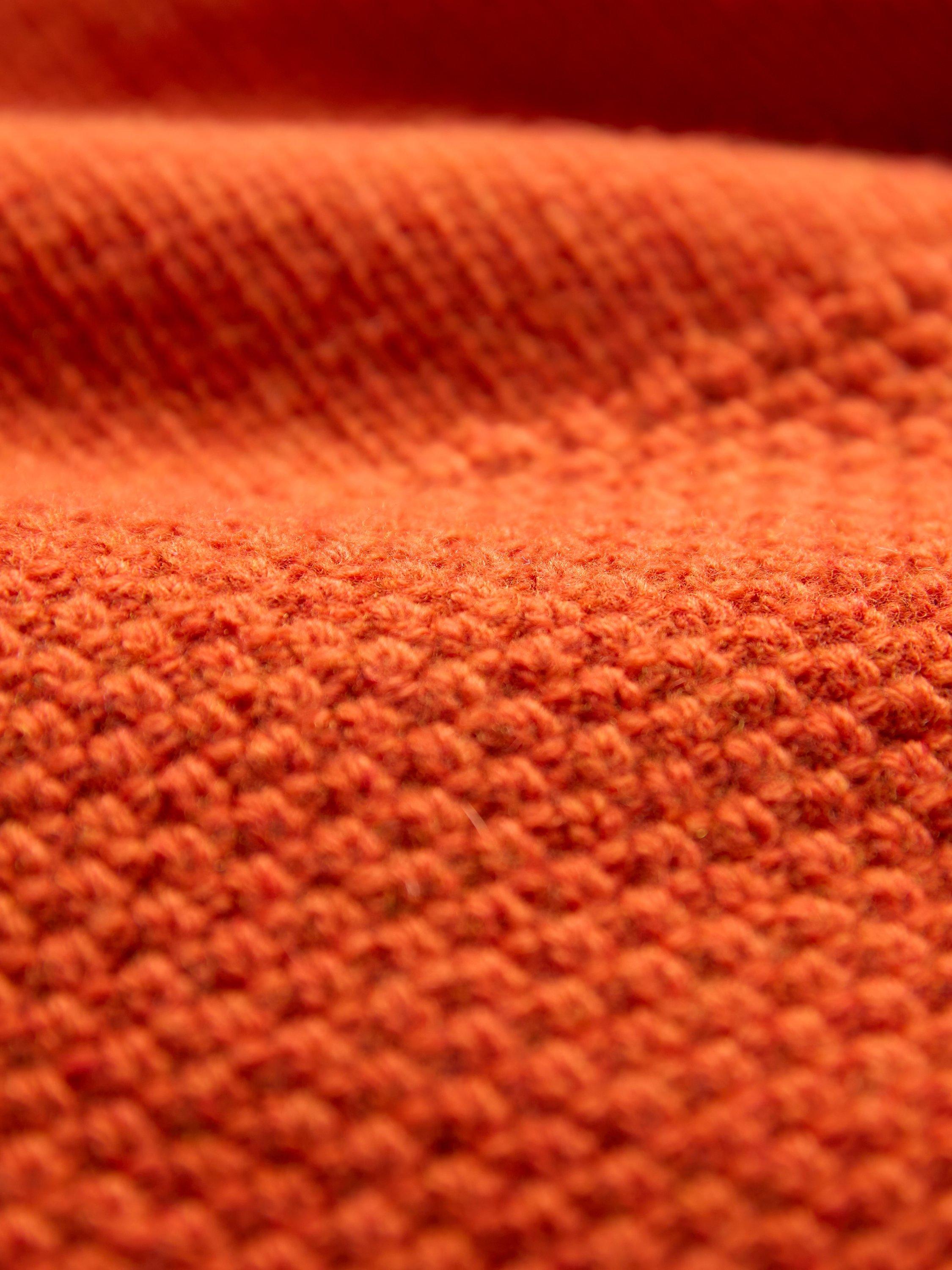 Product image 4 of 6, which shows Celtic & Co. Button Neck Pure Wool Jumper, Burnt Orange, XS