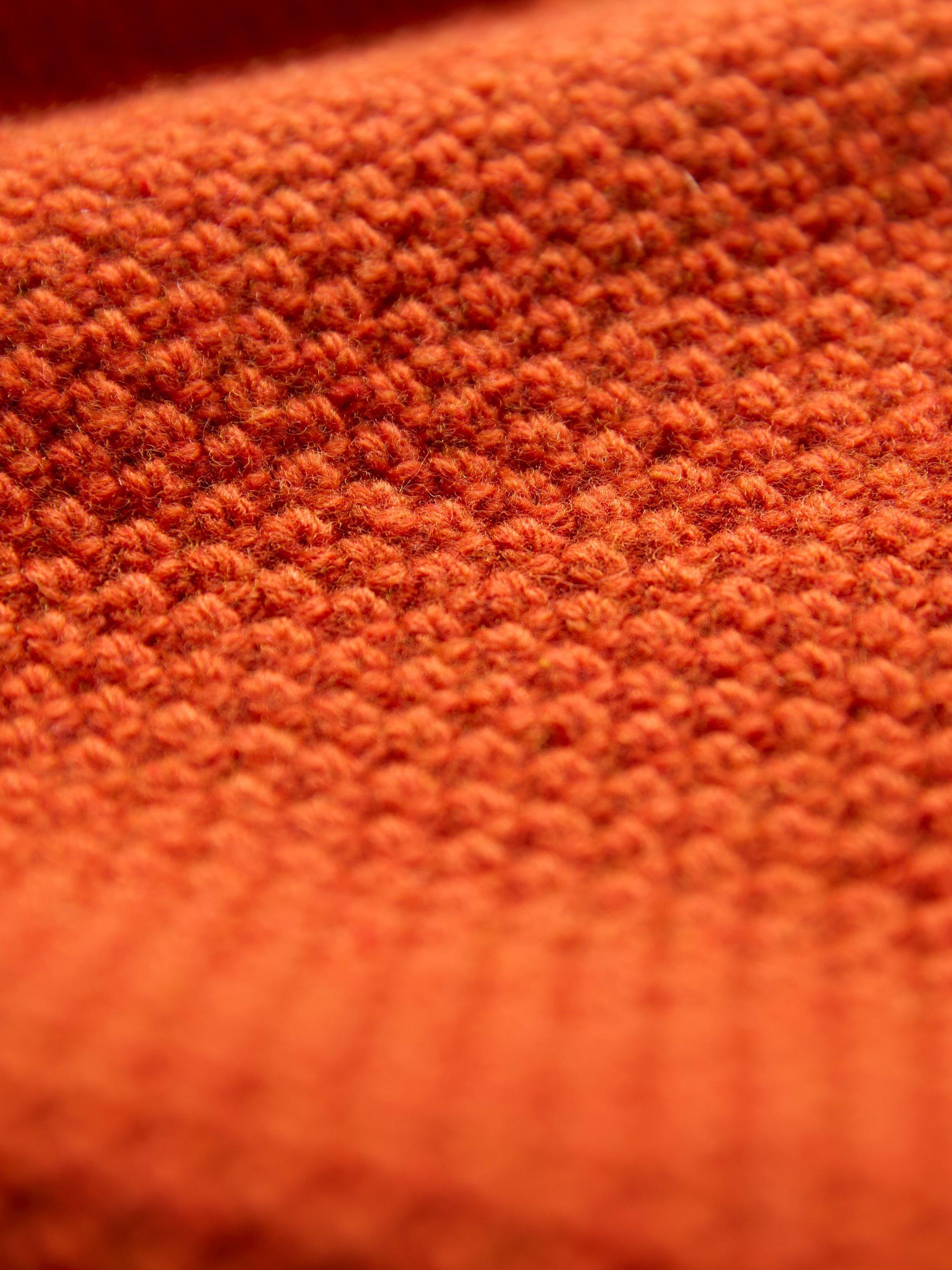 Product image 5 of 6, which shows Celtic & Co. Button Neck Pure Wool Jumper, Burnt Orange, XS