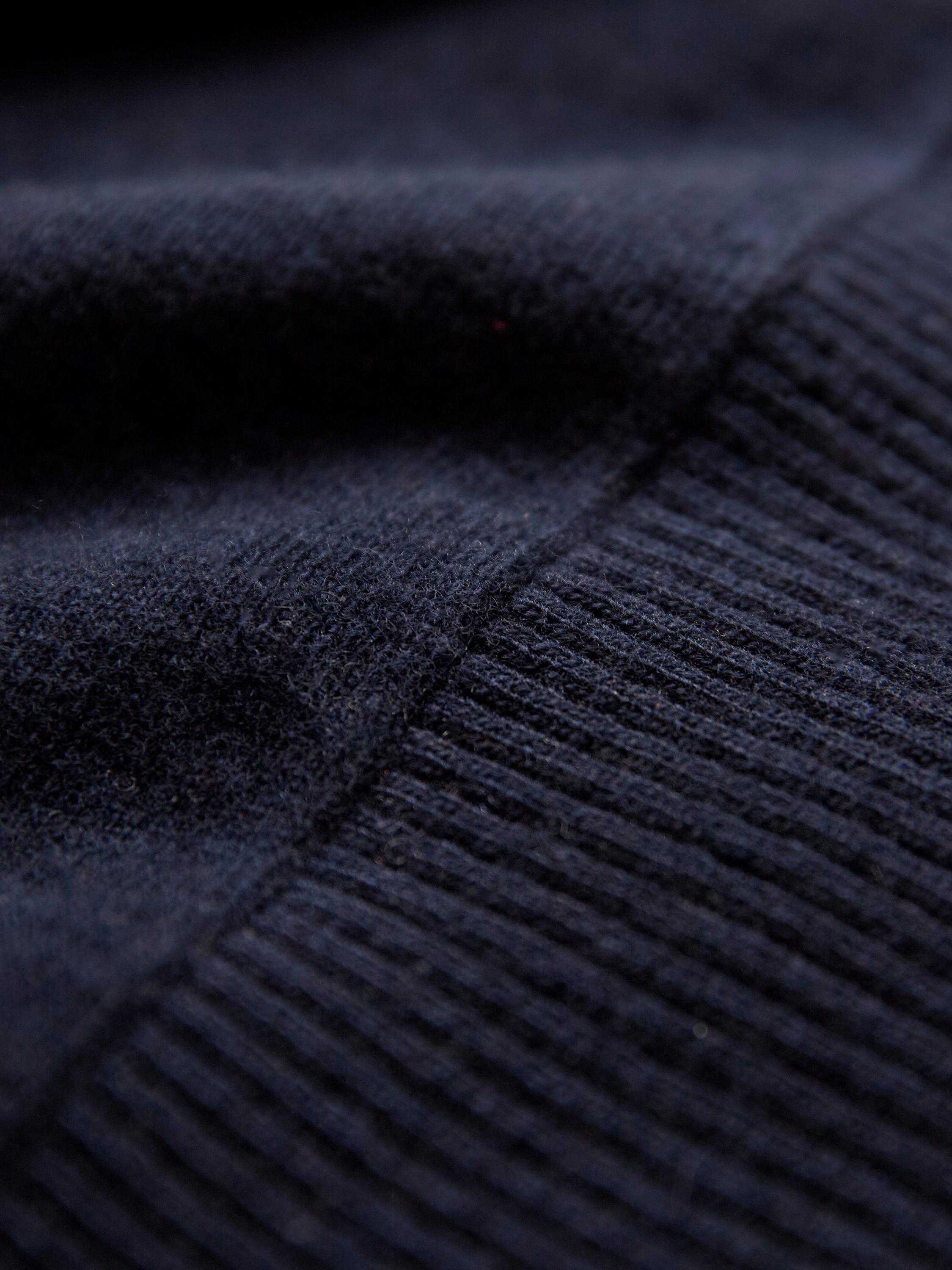 Product image 3 of 6, which shows Celtic & Co. Roll Neck Drop Sleeve Lambswool Jumper, Navy, XS