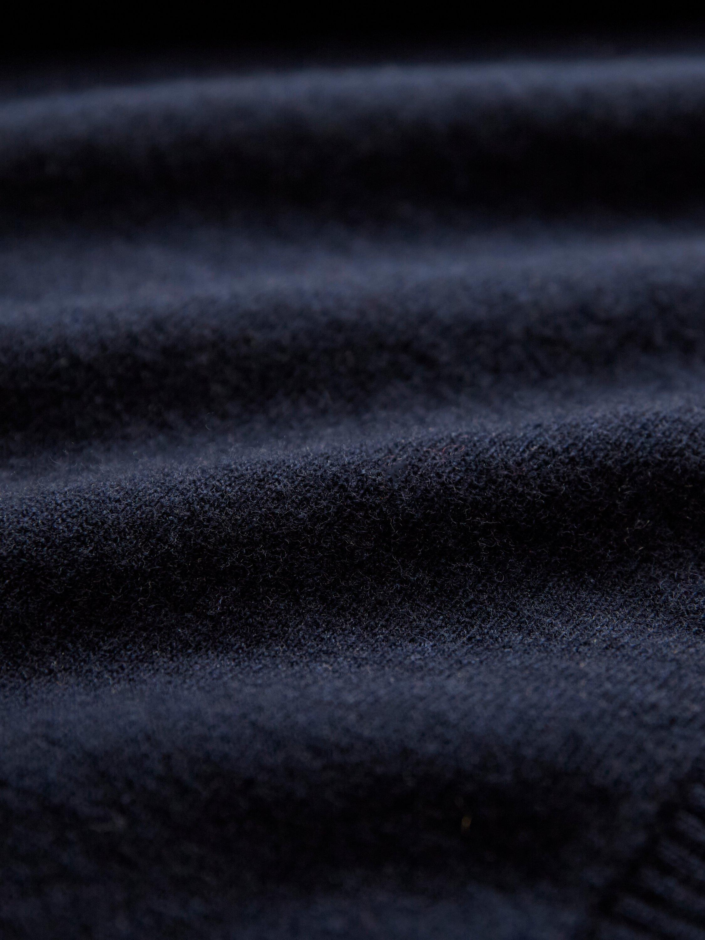 Product image 5 of 6, which shows Celtic & Co. Roll Neck Drop Sleeve Lambswool Jumper, Navy, XS