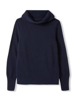 Celtic & Co. Supersoft Slouchy Cowl Neck Jumper - view 2, Dark Navy