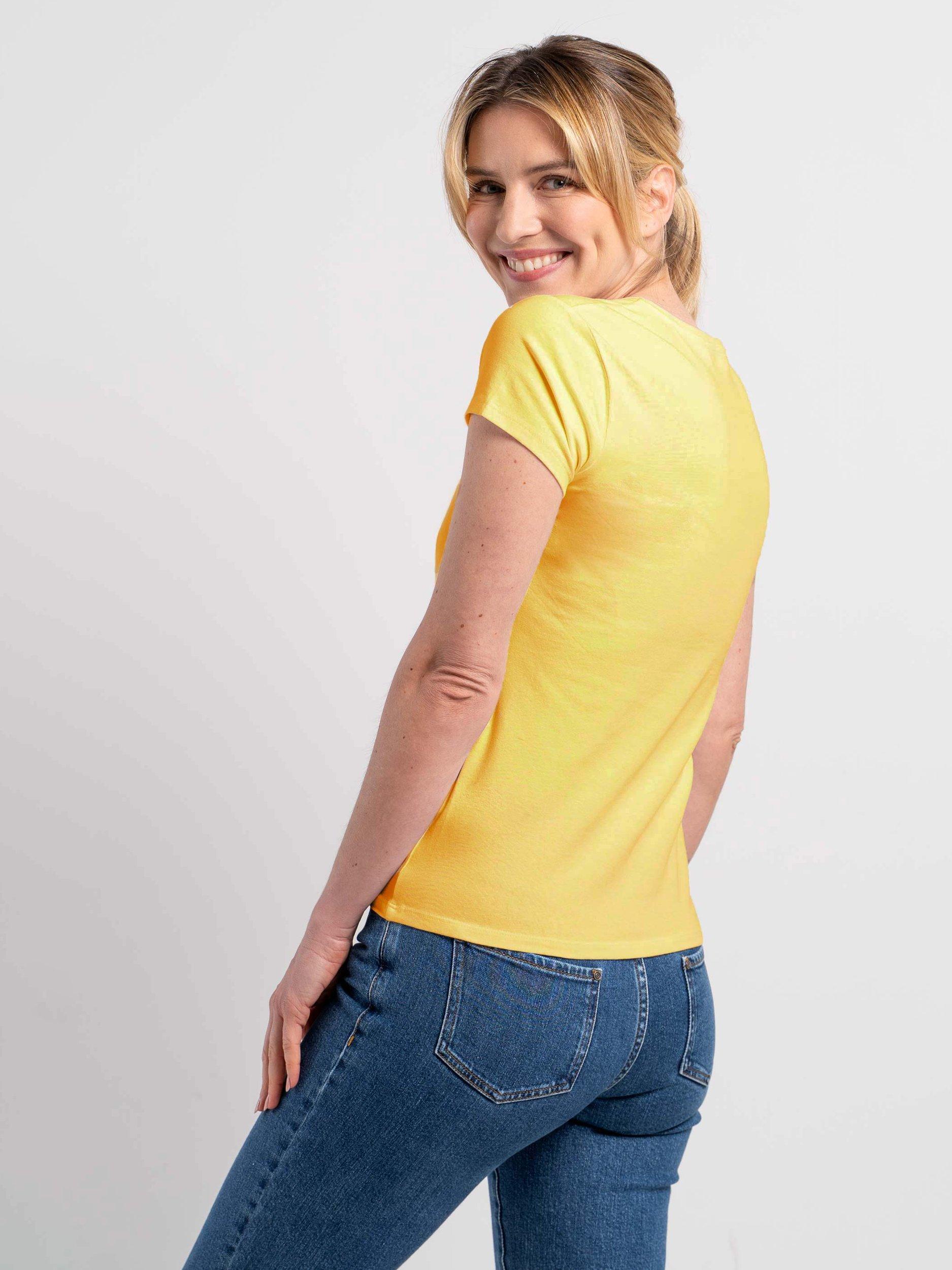 Product image 2 of 4, which shows Celtic & Co. Everyday V-Neck T-Shirt, Daffodil, 14