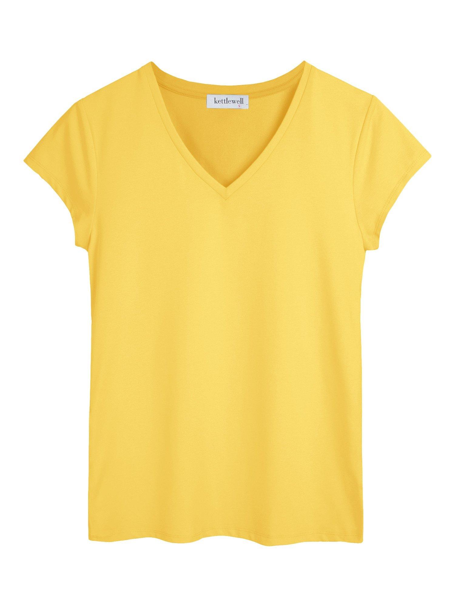 Product image 4 of 4, which shows Celtic & Co. Everyday V-Neck T-Shirt, Daffodil, 14