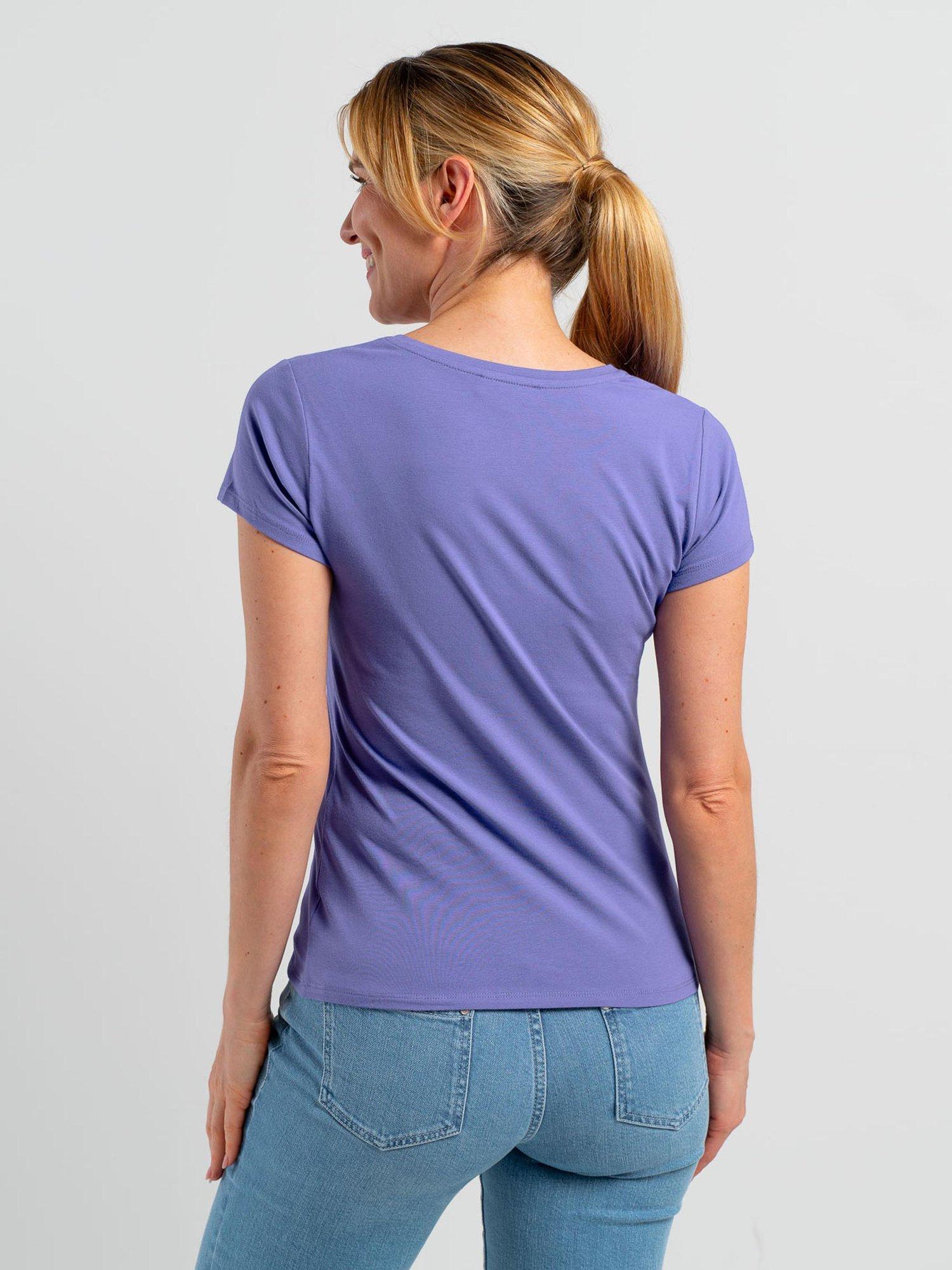 Product image 3 of 3, which shows Celtic & Co. Everyday V-Neck T-Shirt, Hyacinth, 8