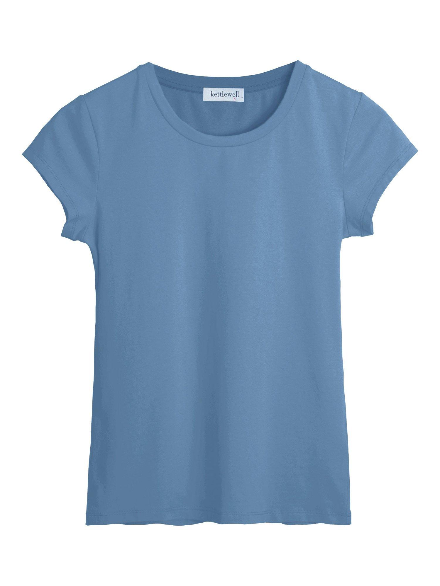 Product image 3 of 3, which shows Celtic & Co. Everyday Crew Neck T-Shirt, Blue Smoke, 8