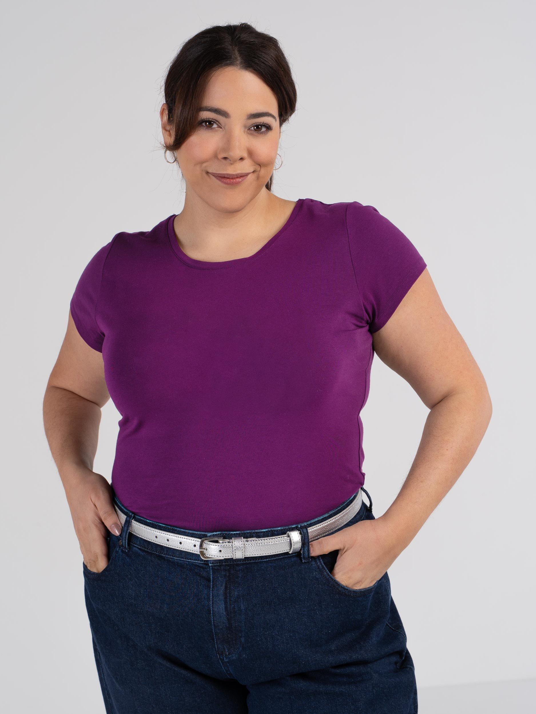 Product image 2 of 3, which shows Celtic & Co. Everyday Crew Neck T-Shirt, Dark Amethyst, 8