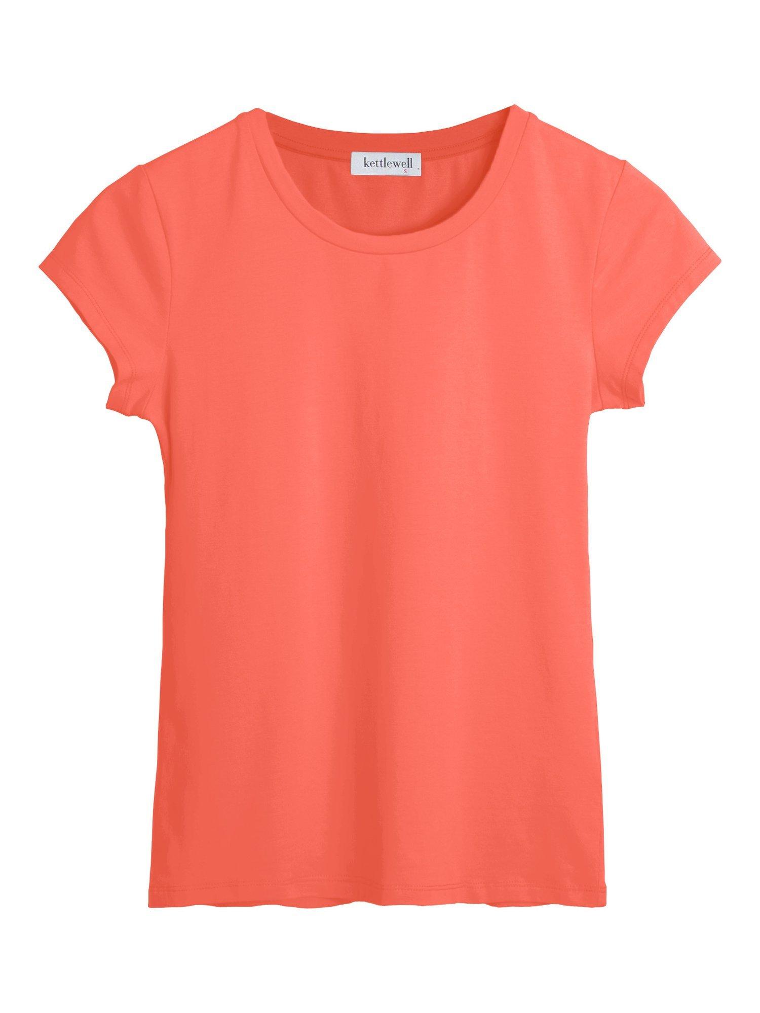 Product image 2 of 2, which shows Celtic & Co. Everyday Crew Neck T-Shirt, Coral, 8
