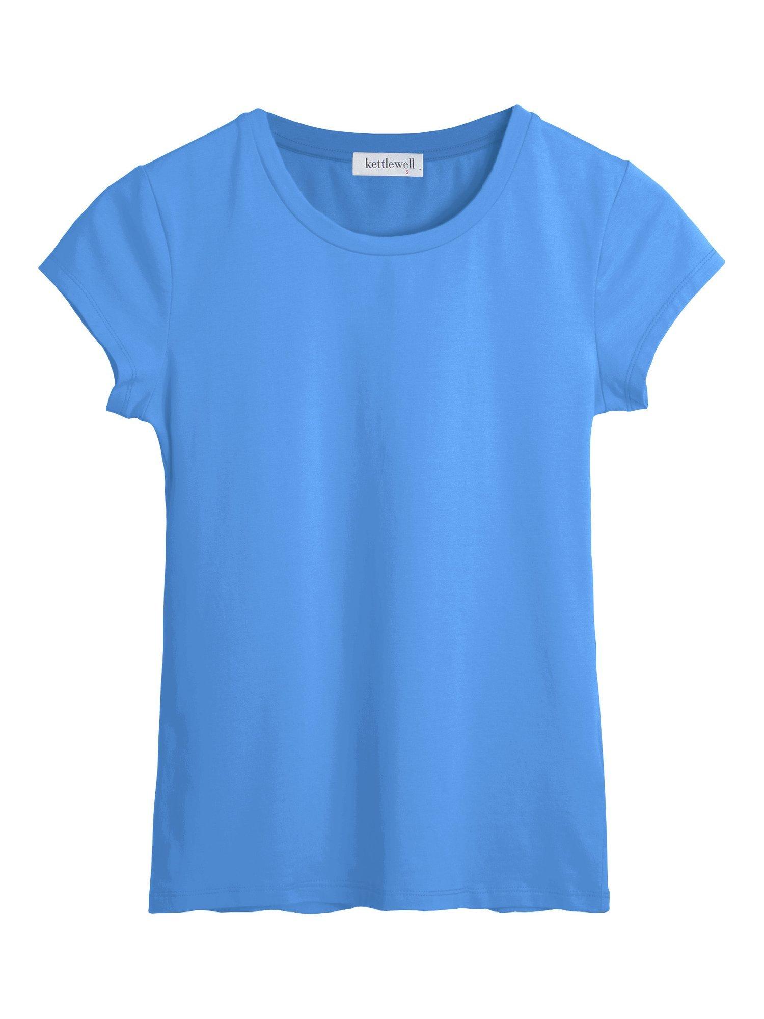 Product image 2 of 2, which shows Celtic & Co. Everyday Crew Neck T-Shirt, Cornflower, 8