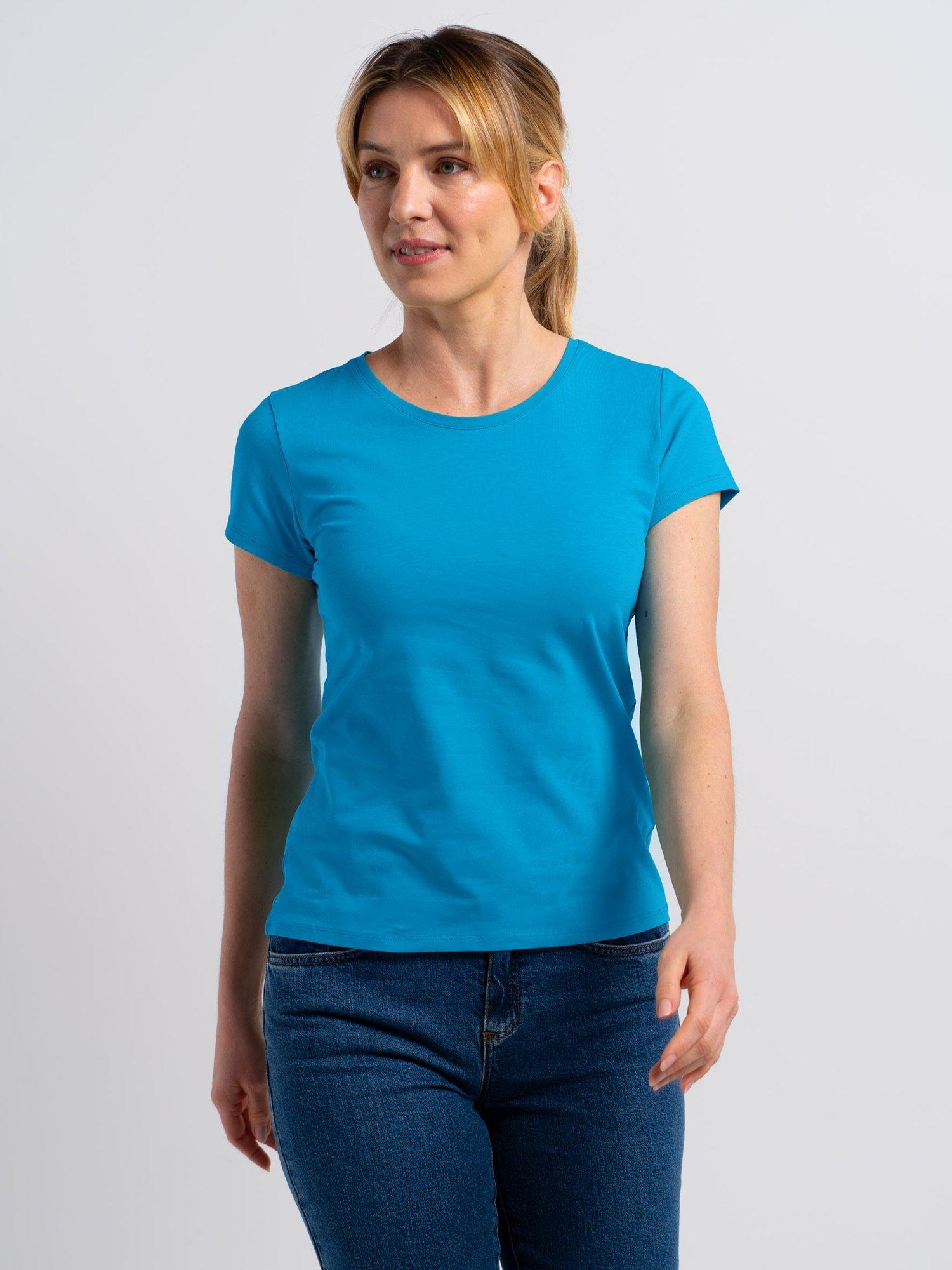 Product image 1 of 3, which shows Celtic & Co. Everyday Crew Neck T-Shirt, Azure, 14