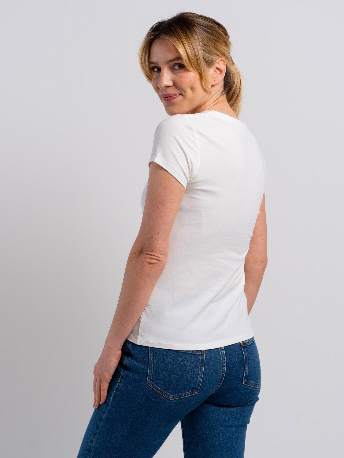 Product image 2 of 4, which shows Celtic & Co. Everyday Crew Neck T-Shirt, Soft White, 8