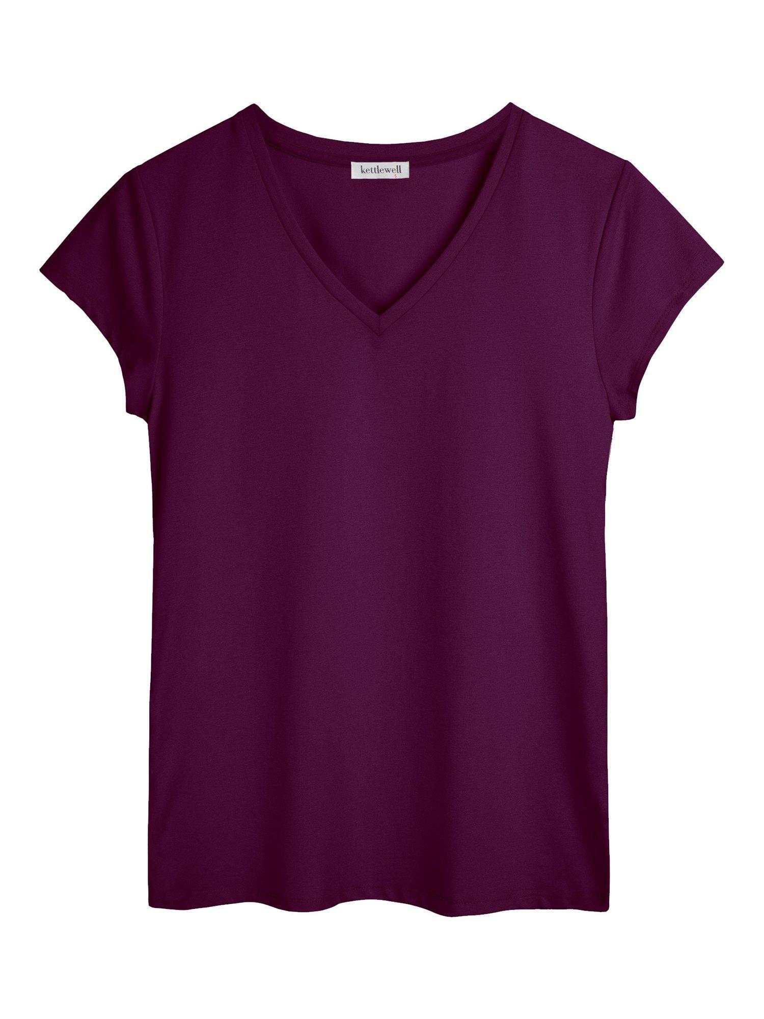 Product image 3 of 3, which shows Celtic & Co. Everyday V-Neck T-Shirt, Cassis, 8