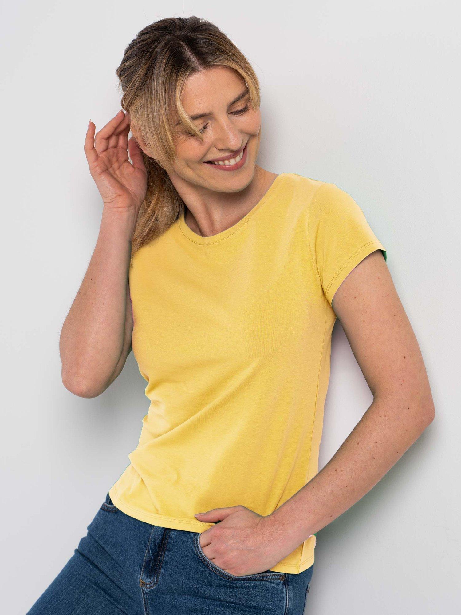 Product image 2 of 4, which shows Celtic & Co. Everyday Crew Neck T-Shirt, Daffodil, 8