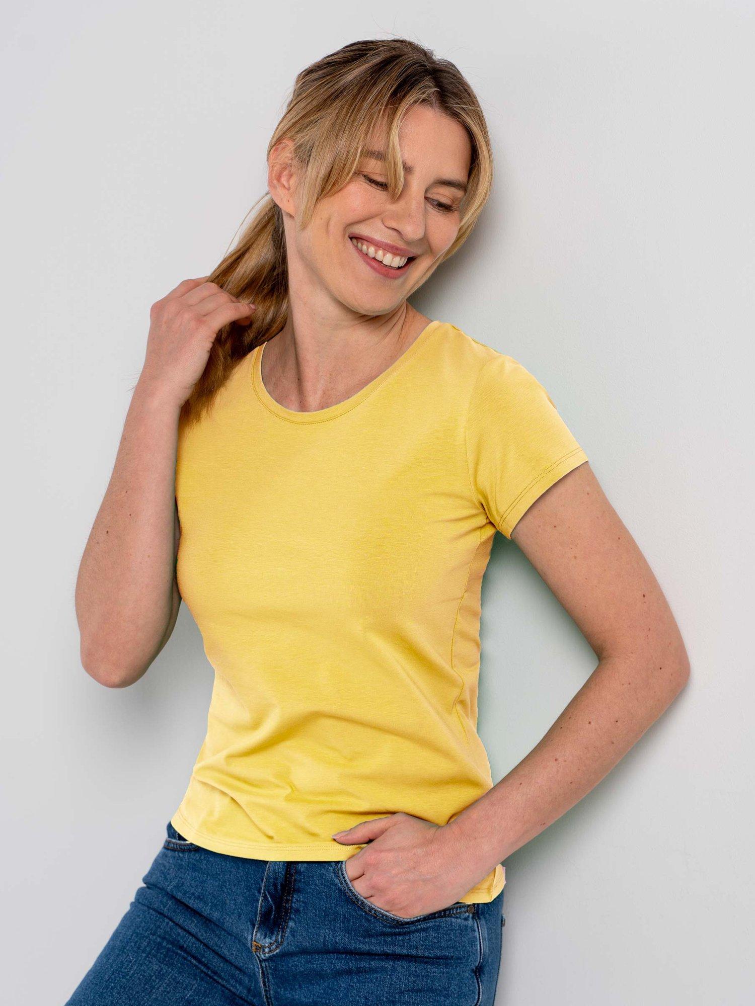 Product image 3 of 4, which shows Celtic & Co. Everyday Crew Neck T-Shirt, Daffodil, 8