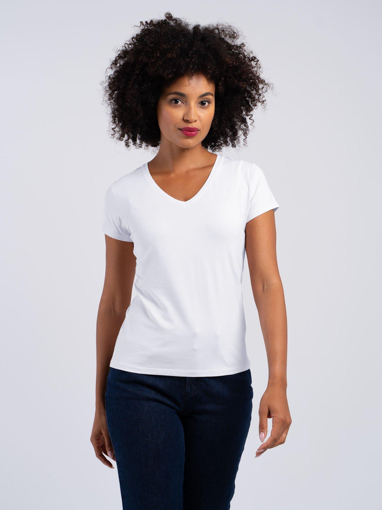 Product image 2 of 5, which shows Celtic & Co. Everyday V-Neck T-Shirt, White, 8