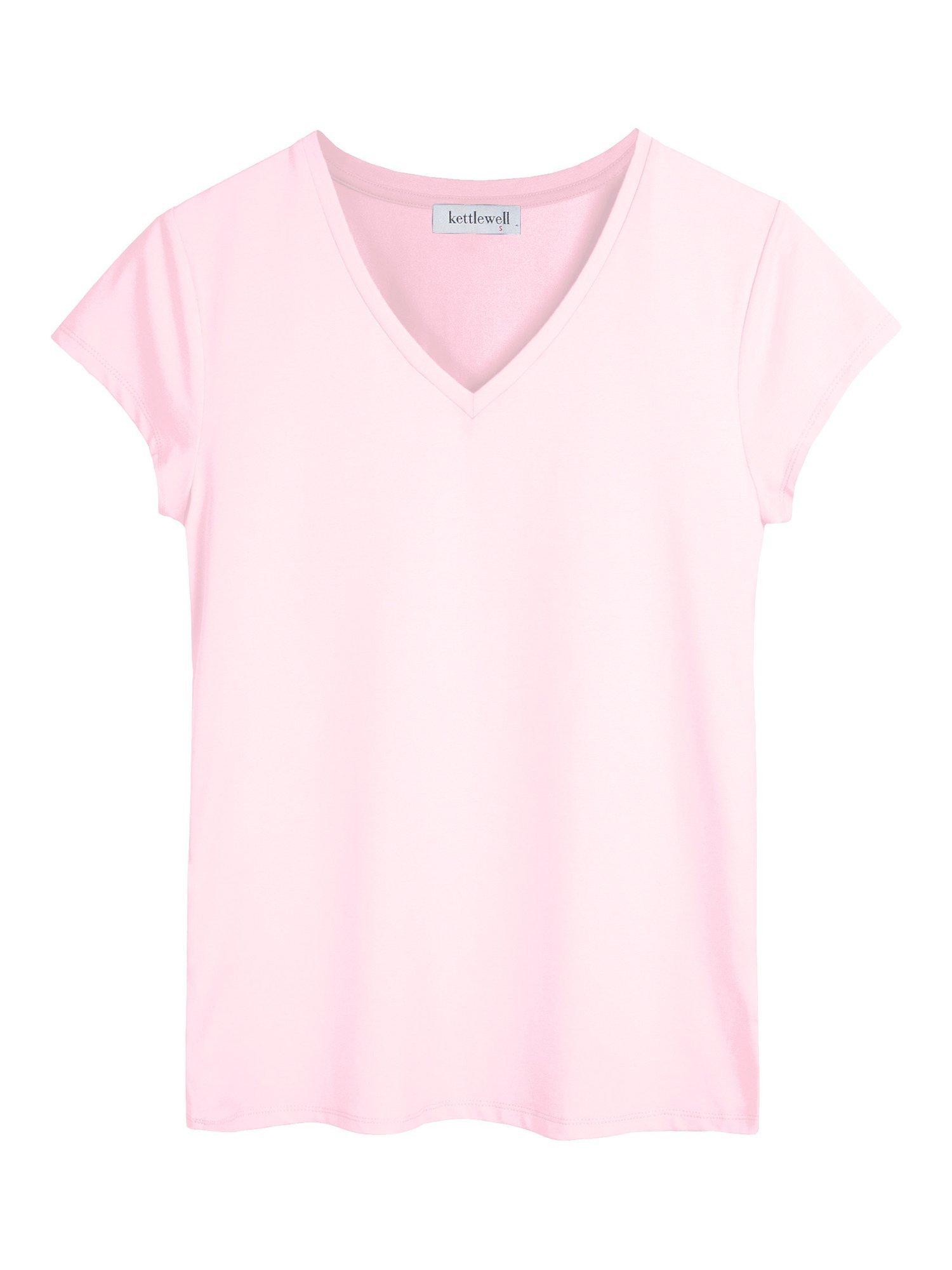 Product image 4 of 4, which shows Celtic & Co. Everyday V-Neck T-Shirt, Pink Ice, 8