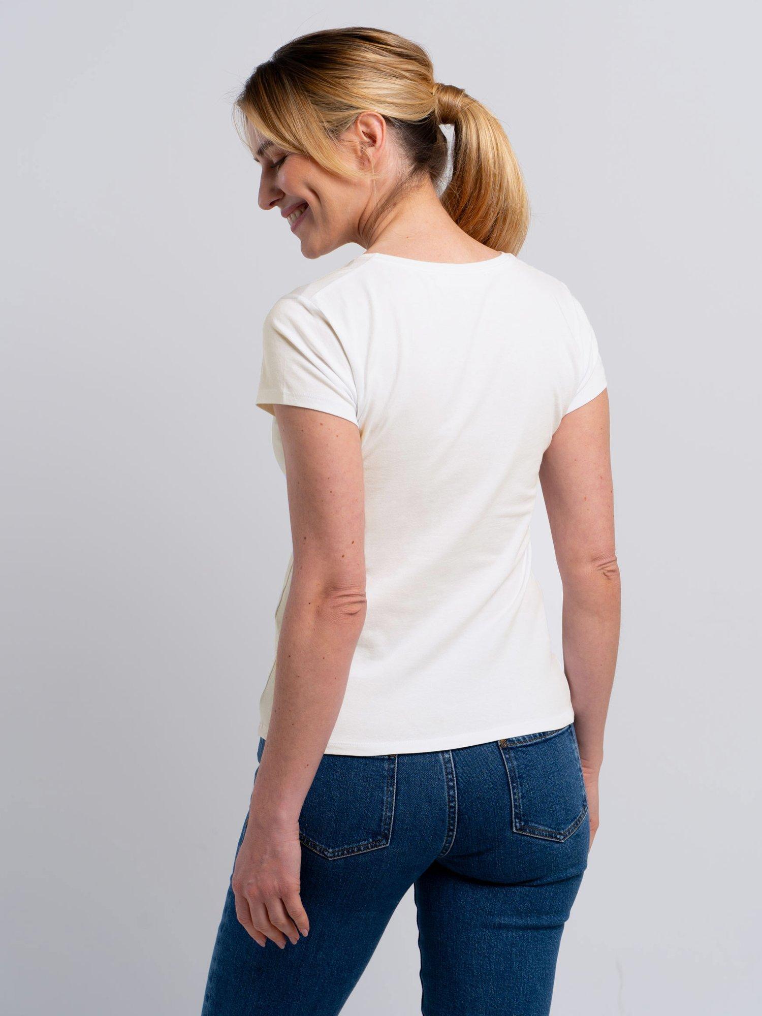 Product image 3 of 4, which shows Celtic & Co. Everyday V-Neck T-Shirt, Soft White, 8