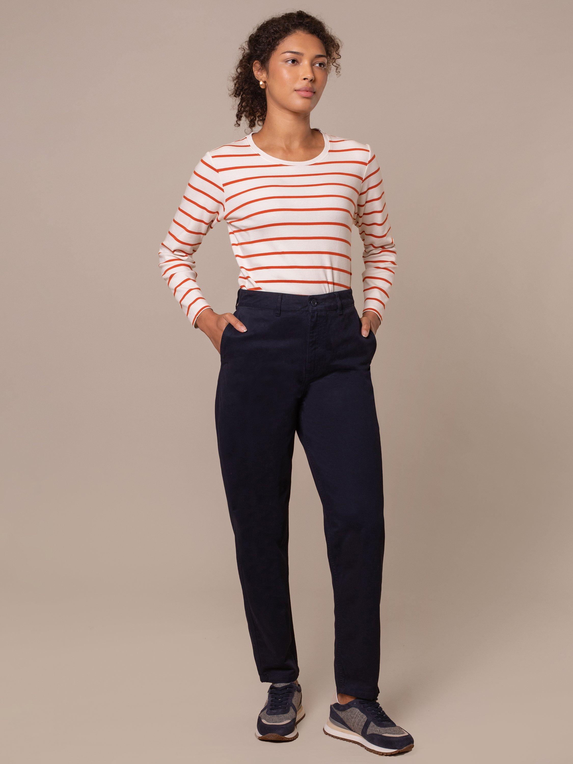 Product image 1 of 7, which shows Celtic & Co. Tailored Barrel Leg Trouser, Ink Well, 8