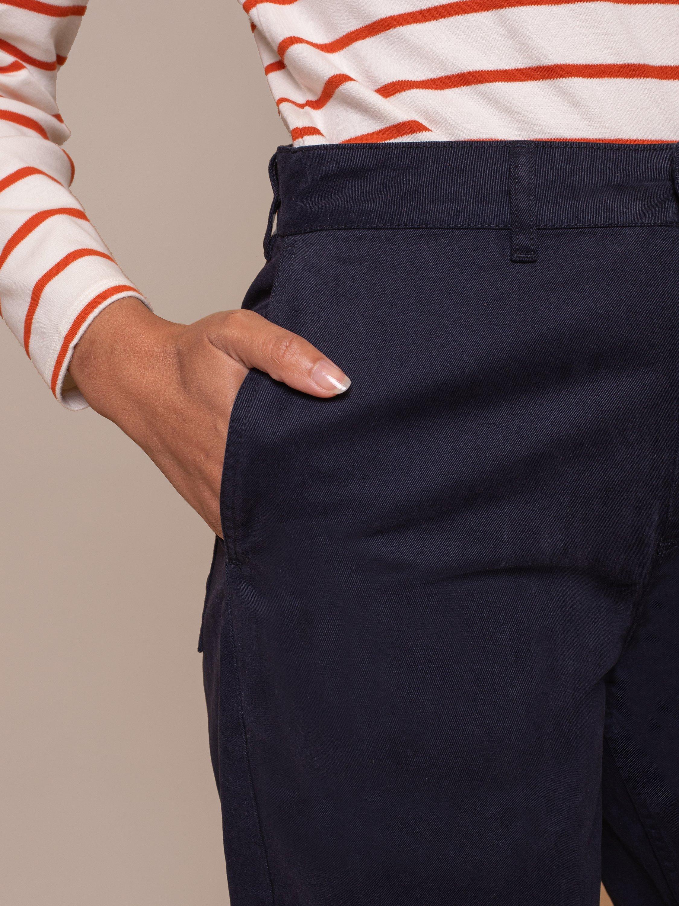 Product image 6 of 7, which shows Celtic & Co. Tailored Barrel Leg Trouser, Ink Well, 8
