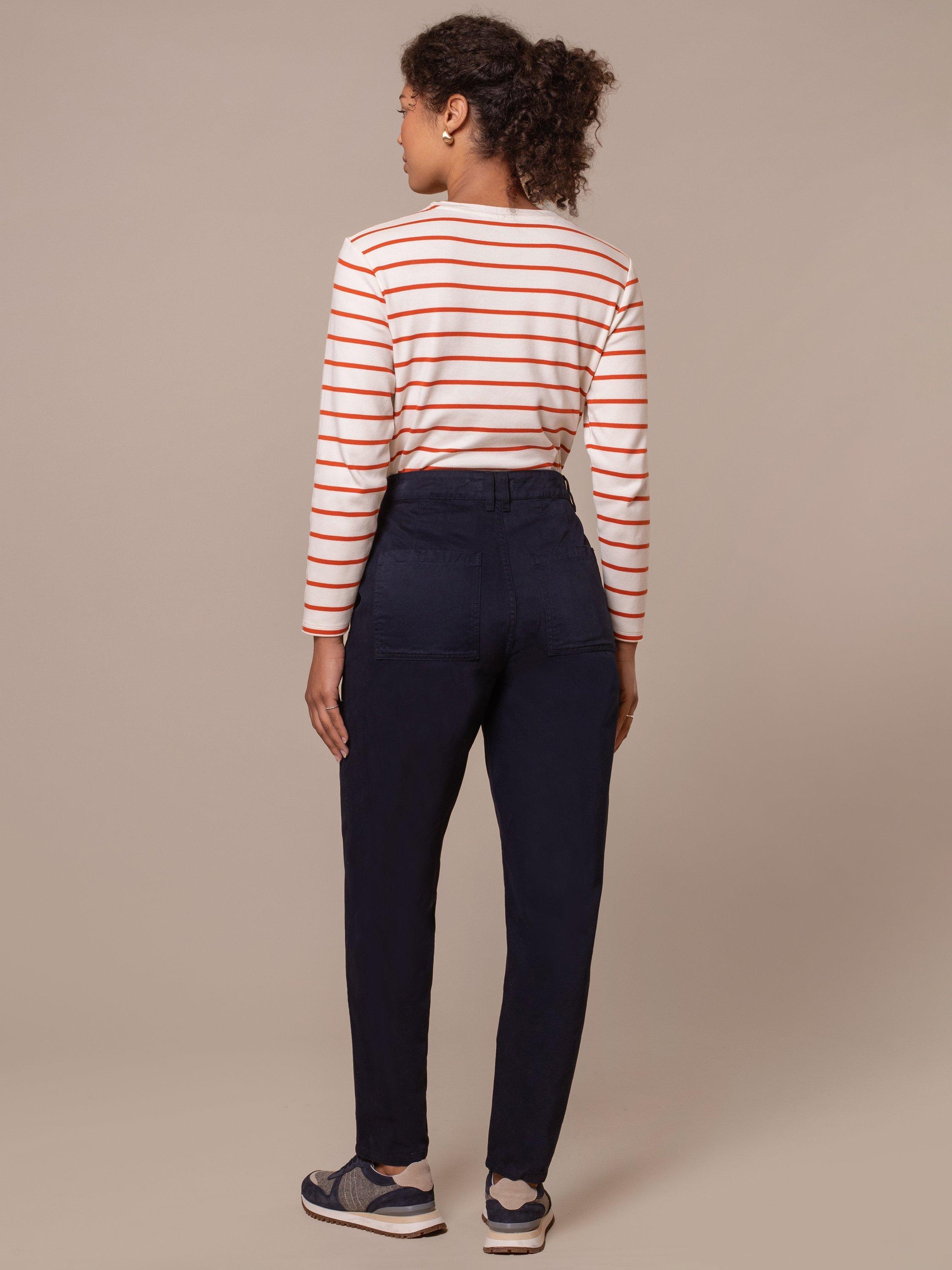 Product image 7 of 7, which shows Celtic & Co. Tailored Barrel Leg Trouser, Ink Well, 8