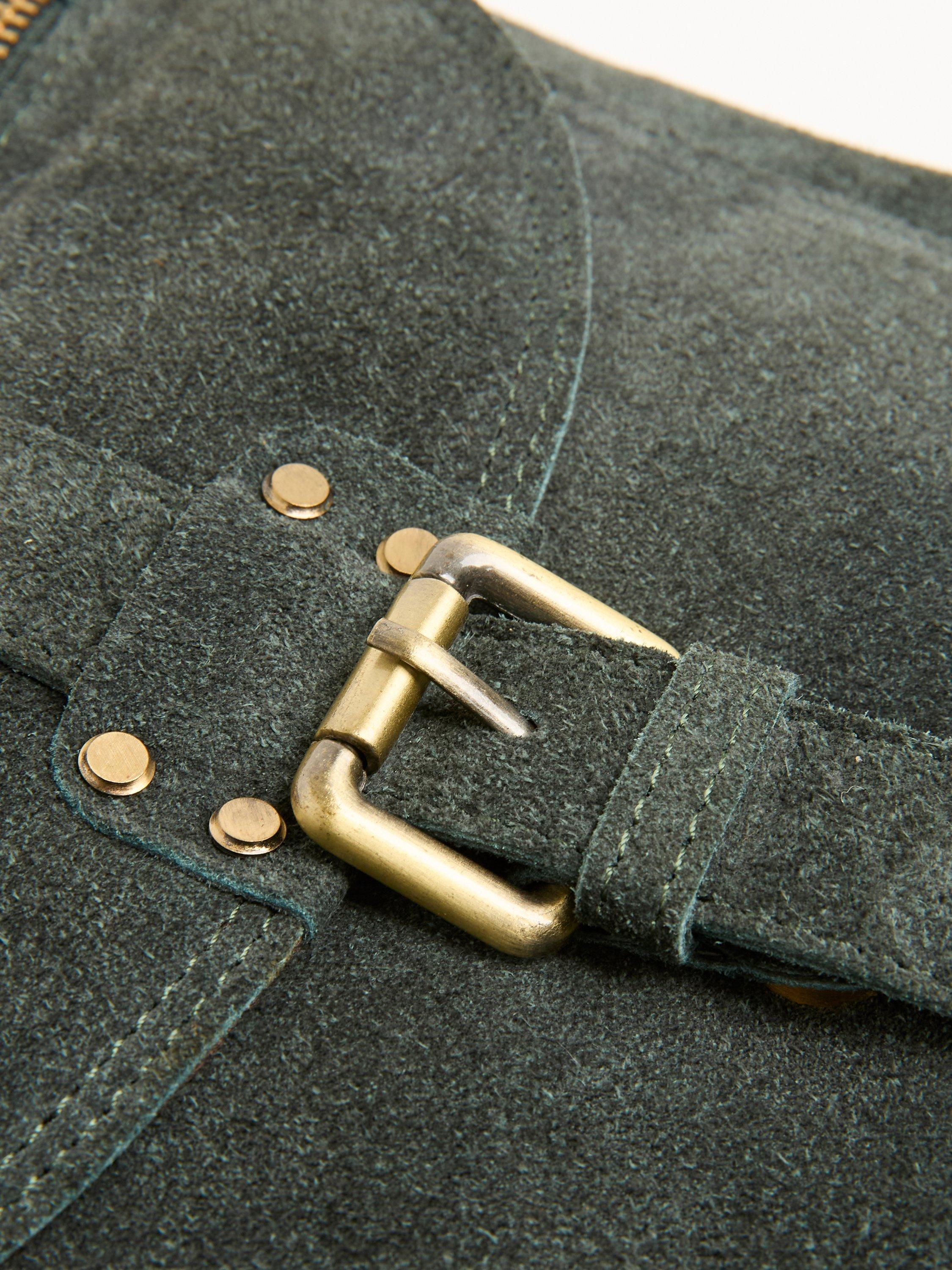 Product image 4 of 8, which shows Celtic & Co. Leather Cross Body Bag, Pine Suede, Green